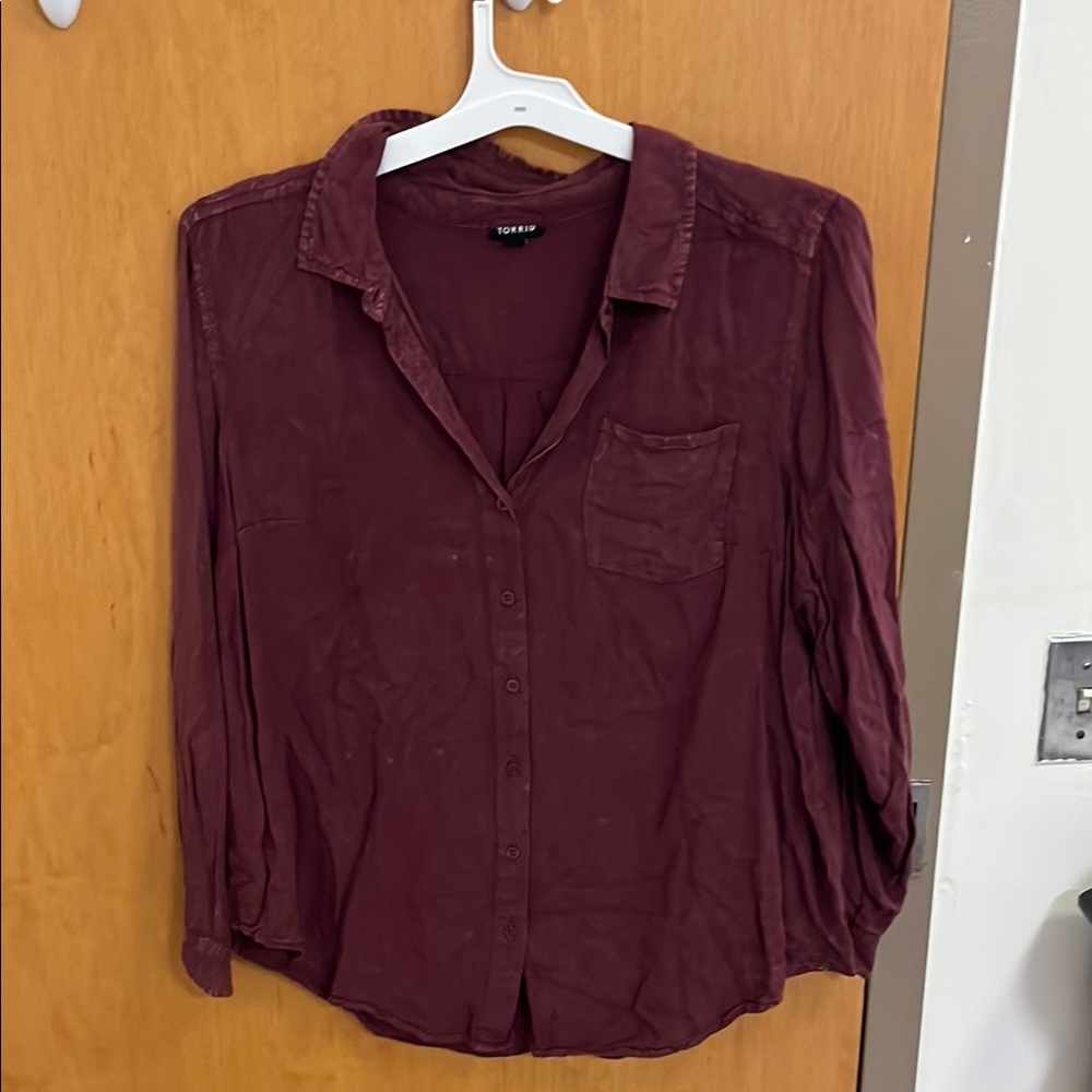 Torrid Women's Burgundy Button-Up Top